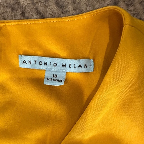 ANTONIO MELANI Gold Wide Leg Romper with Sash/Tie - Picture 6 of 8